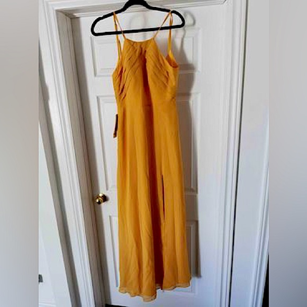 Size 8 Azazie Marigold Bridesmaid Dress - New